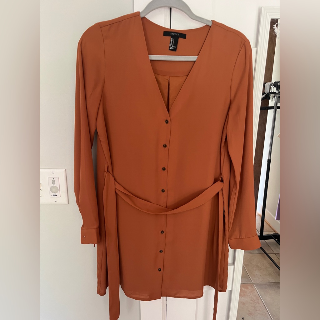 Orange Buttoned Dress